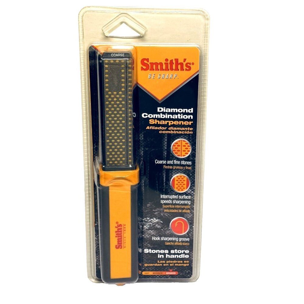 Smith's DCS4 Diamond Combination Sharpener 4"  Coarse Fine Grits Hook Sharpener